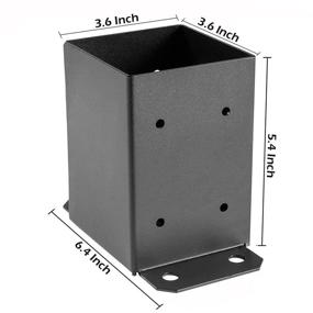 img 3 attached to 🏗️ SPACEUP 4x4 Post Base, 10-Pack, Inner Size 3.6"x3.6" Post Base Brackets, Heavy Duty Powder-Coated Post Anchor in Matte Black, Wood Post Brackets for Pavilion, Deck Railing Support, Deck Base Plate