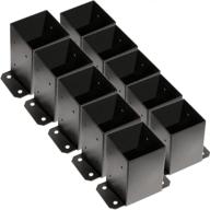 🏗️ spaceup 4x4 post base, 10-pack, inner size 3.6"x3.6" post base brackets, heavy duty powder-coated post anchor in matte black, wood post brackets for pavilion, deck railing support, deck base plate logo