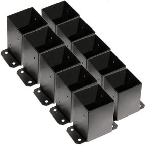 img 4 attached to 🏗️ SPACEUP 4x4 Post Base, 10-Pack, Inner Size 3.6"x3.6" Post Base Brackets, Heavy Duty Powder-Coated Post Anchor in Matte Black, Wood Post Brackets for Pavilion, Deck Railing Support, Deck Base Plate