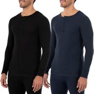 🍎 fruit of the loom men's recycled waffle thermal henley top: stay warm in style with this 1 and 2 pack! logo