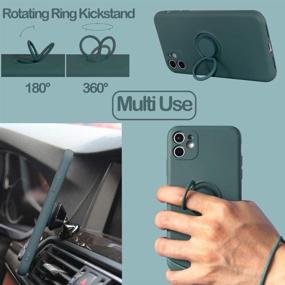 img 3 attached to Full Body Protection iPhone 11 Case with Finger Ring Holder, Hand Strap, Car Mount - Dark Forest Silicone Rubber