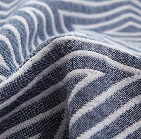 img 1 attached to 🔷 MEJU Blue Checks Stripes Triangle Muslin Lightweight Summer Blanket for Bed Sofa Couch, 100% Cotton 3 Layer Soft Warm Quick Dry Throw Blanket Bed Coverlet Sheet (Blue Check2, Twin 59"x78") - Enhanced SEO