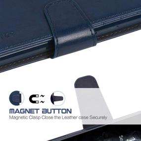 img 1 attached to Arae Wallet Case For IPhone 11 Pro With Wrist Strap And Credit Card Holders (Blue)