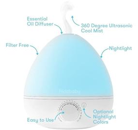 img 3 attached to Frida Baby Fridababy 3-in-1 Humidifier: Ultimate Moisture Control with Diffuser and Nightlight in Elegant White