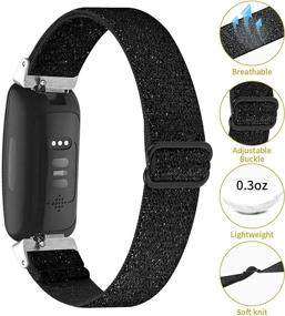 img 1 attached to 📏 Эластичные регулируемые нейлоновые ремни Hopply - совместимы с Fitbit Inspire 2/ Inspire HR/Inspire - дышащие, эластичные, плетеные мягкие тканевые петли - женщины мужчины - черные