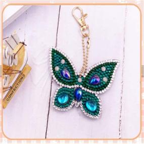 img 3 attached to 🦋 5D Diamond Painting Keychain Kit - Full Drill Butterfly Mosaic Pendant with Special Shape Diamonds for Bags and Phone Straps (5 Pack)