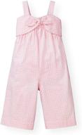 girls' wide leg jumpsuit with bow front by hope & henry logo