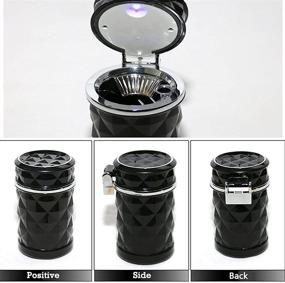 img 2 attached to 🚬 Portable Car Cigarette Ashtray with Blue LED Light - Big Ant Ash-black Car Cup Holder (1PC)