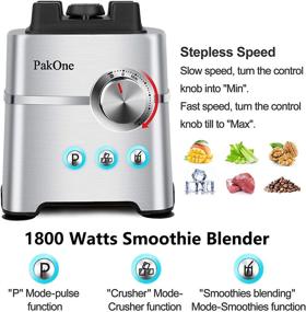 img 3 attached to 🥤 Powerful Countertop Smoothie Blender: 1800 Watt | 3 Preset Programs | Adjustable Speed Control