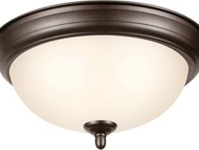 img 2 attached to 🔆 Stylish Ravenna Home Single-Light Flush-Mount Ceiling Light with Frosted Glass Shade - Ideal for Modern Interiors, 5.3"H, Bronze