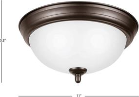 img 1 attached to 🔆 Stylish Ravenna Home Single-Light Flush-Mount Ceiling Light with Frosted Glass Shade - Ideal for Modern Interiors, 5.3"H, Bronze