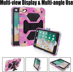 img 1 attached to Shockproof Protective iPad Mini Case for Kids with Pencil Holder & Multi-Angle Adjustable Bracket - iPad Mini 5/4/7.9 inch Case (2021 New, Black Rose)