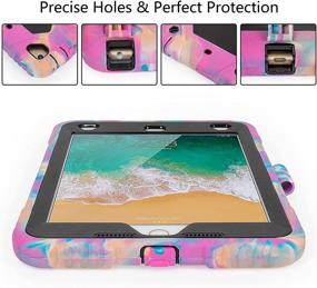 img 2 attached to Shockproof Protective iPad Mini Case for Kids with Pencil Holder & Multi-Angle Adjustable Bracket - iPad Mini 5/4/7.9 inch Case (2021 New, Black Rose)