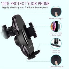 img 2 attached to 📱 Black Wireless Car Charger Mount - EERIE A5 Smart Sensor, QI 10W Automatic Clamping Fast Charging Holder Compatible with iPhone 11/Xs/Xs Max/XR/X/8/8 Plus, Samsung Note 9/S9/S9+/S8