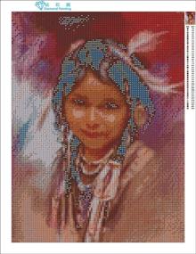 img 4 attached to 🎨 Zimal American Native Indian Little Girl 5D DIY Diamond Painting Cross Stitch Diamond Embroidery Full Round Diamond Mosaic Art 11.8 x 15.8 Inch