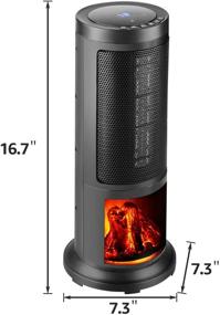 img 2 attached to LEISURELIFE Portable Electric Space Heater for Large Rooms - 3D Realistic Bonfire, 36-inch, 1500W Adjustable 🔥 Tower Heaters for Indoor Use - Oscillating, Remote, 12-hour Timer, Temperature Display - Safe to Use (17-inch)