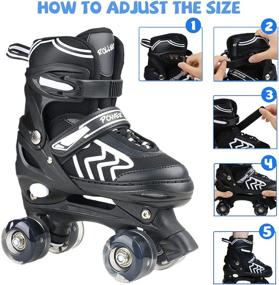 img 2 attached to 🚀 Versatile Kids Roller Skates with Light up Wheels for Boys, Girls, Women, and Men - Adjustable Sizes for Outdoor and Indoor Use