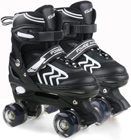 img 4 attached to 🚀 Versatile Kids Roller Skates with Light up Wheels for Boys, Girls, Women, and Men - Adjustable Sizes for Outdoor and Indoor Use