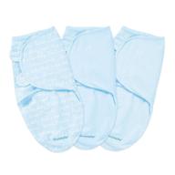 👶 swaddleme original swaddle 3-pack, blue cursive (small/medium) - the perfect comfort for your baby logo