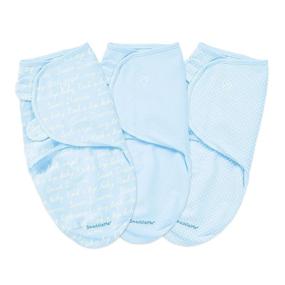 img 2 attached to 👶 SwaddleMe Original Swaddle 3-Pack, Blue Cursive (Small/Medium) - The Perfect Comfort for Your Baby