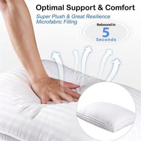 img 3 attached to 🛏️ Set of 2 King Size Down-Alternative Bed Pillows - Premium Soft Support for Side, Back, Stomach Sleepers - 20 x 36 Inches - Hotel Quality Comfort
