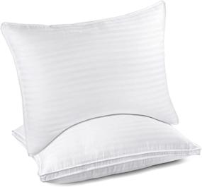 img 4 attached to 🛏️ Set of 2 King Size Down-Alternative Bed Pillows - Premium Soft Support for Side, Back, Stomach Sleepers - 20 x 36 Inches - Hotel Quality Comfort