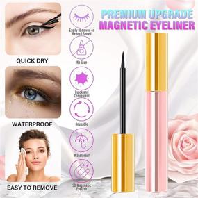 img 3 attached to 👀 EARLLER Magnetic Lashes and Eyeliner – 3D Reusable Natural-Looking Magnetic Eyelashes Set, Waterproof and Easy to Wear