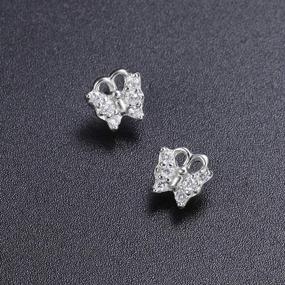 img 1 attached to 🦋 Hypoallergenic Sterling Silver Butterfly Earrings by AoedeJ – Stylish Girls' Jewelry