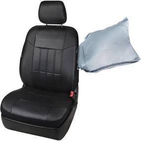 img 2 attached to 🚗 Universal Fit Leather Black Car Seat Covers for Cars, SUVs, and Trucks with Airbag Compatibility - Leader Accessories Auto 2 Front Seats Low Back