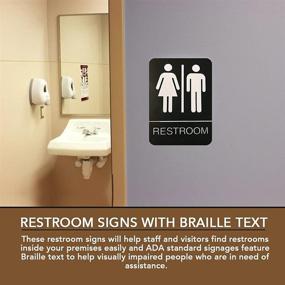img 3 attached to 🚽 Optimized Unisex Braille Restroom Sign for Bathrooms