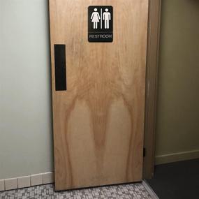img 1 attached to 🚽 Optimized Unisex Braille Restroom Sign for Bathrooms