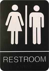 img 4 attached to 🚽 Optimized Unisex Braille Restroom Sign for Bathrooms