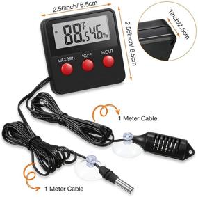 img 3 attached to Weewooday 2-Piece Digital Reptile Thermometer Hygrometer with Probes: Accurate Terrarium Humidity & Temperature Gauge for Reptile Pet Keeping
