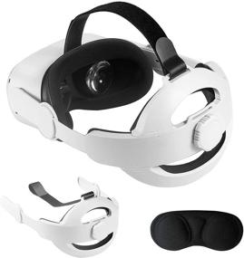 img 4 attached to 🤩 Enhance Your Oculus Quest 2 Experience with 4-in-1 Elite Strap Replacement, Head Strap Accessories, and Lens Protective Cover