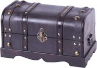 🏴 vintiquewise(tm) small pirate style wooden treasure chest: uncover hidden riches логотип