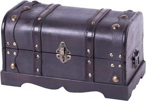 img 4 attached to 🏴 Vintiquewise(TM) Small Pirate Style Wooden Treasure Chest: Uncover Hidden Riches