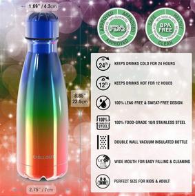 img 2 attached to 🥤 CHILLOUT LIFE 12 oz Stainless Steel Water Bottle for Kids School: Insulated Cola Shape – BPA Free Metal Sports Bottle for Cold & Warm Drinks – Boys, Girls & Women