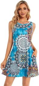 img 3 attached to Floral Tshirt Sundress: Sleeveless 🌸 Casual Beach Dresses for Women with Pockets