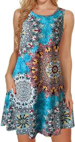 img 4 attached to Floral Tshirt Sundress: Sleeveless 🌸 Casual Beach Dresses for Women with Pockets