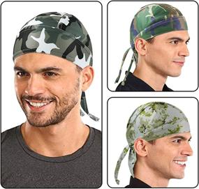 img 3 attached to 🧢 DOCILA 3 шт. Do Rags для мужчин: Череп Кепка бандана - Дышащая Подкладка Шлема Бини