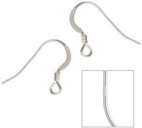 img 3 attached to 📿 Pack of 50 Genuine Sterling Silver Hooks for Earrings Making - French Style Ear Wire Coiled Connector (Wire Diameter ~ 0.7mm / 21 Gauge / 0.028 inch) - SS234-7