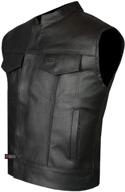 stylish soa men's leather vest for anarchy motorcycle biker club with concealed carry: outlaws edition logo