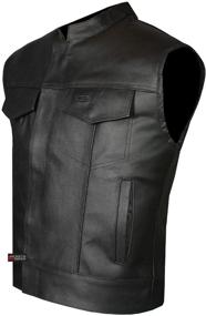 img 4 attached to Stylish SOA Men's Leather Vest for Anarchy Motorcycle Biker Club with Concealed Carry: Outlaws Edition