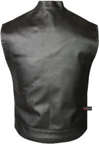 img 2 attached to Stylish SOA Men's Leather Vest for Anarchy Motorcycle Biker Club with Concealed Carry: Outlaws Edition