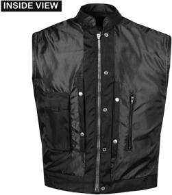 img 1 attached to Stylish SOA Men's Leather Vest for Anarchy Motorcycle Biker Club with Concealed Carry: Outlaws Edition