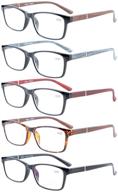 👓 eyekepper 5-pack computer & reading glasses: spring hinges, wood-look arms, crystal clear vision logo