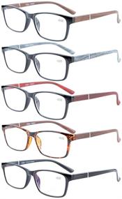 img 4 attached to 👓 Eyekepper 5-Pack Computer & Reading Glasses: Spring Hinges, Wood-Look Arms, Crystal Clear Vision