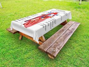 img 2 attached to 🩺 Ambesonne Science Outdoor Tablecloth: Heart Anatomy in Coral Red - Decorative Washable Picnic Table Cloth for Cardiology Enthusiasts, 58" X 104