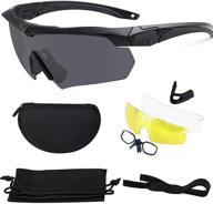 👓 tactical eyewear with 3 interchangeable lenses for army, outdoor sports, and shooting - goggles glasses logo