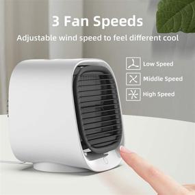 img 3 attached to 🌀 Portable Rechargeable Air Conditioner Fan: Stay Cool Anywhere with 3 Speeds, 7 Colors & USB Charging